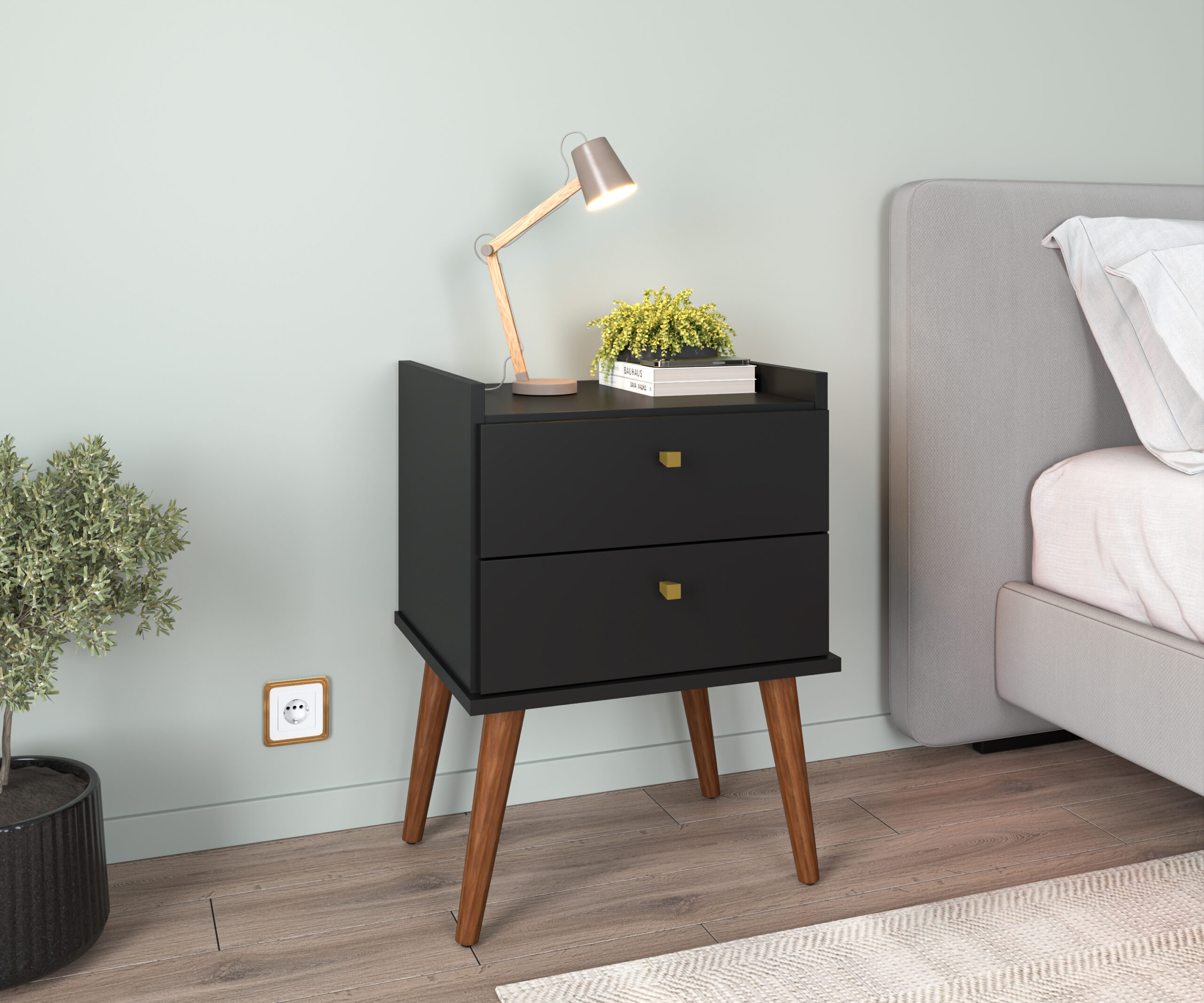 Mesa de Cabeceira Aroma com 2 Gavetas - Imagem 2