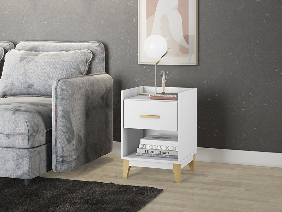 Mesa De Cabeceira LE 6006 com 1 Gaveta