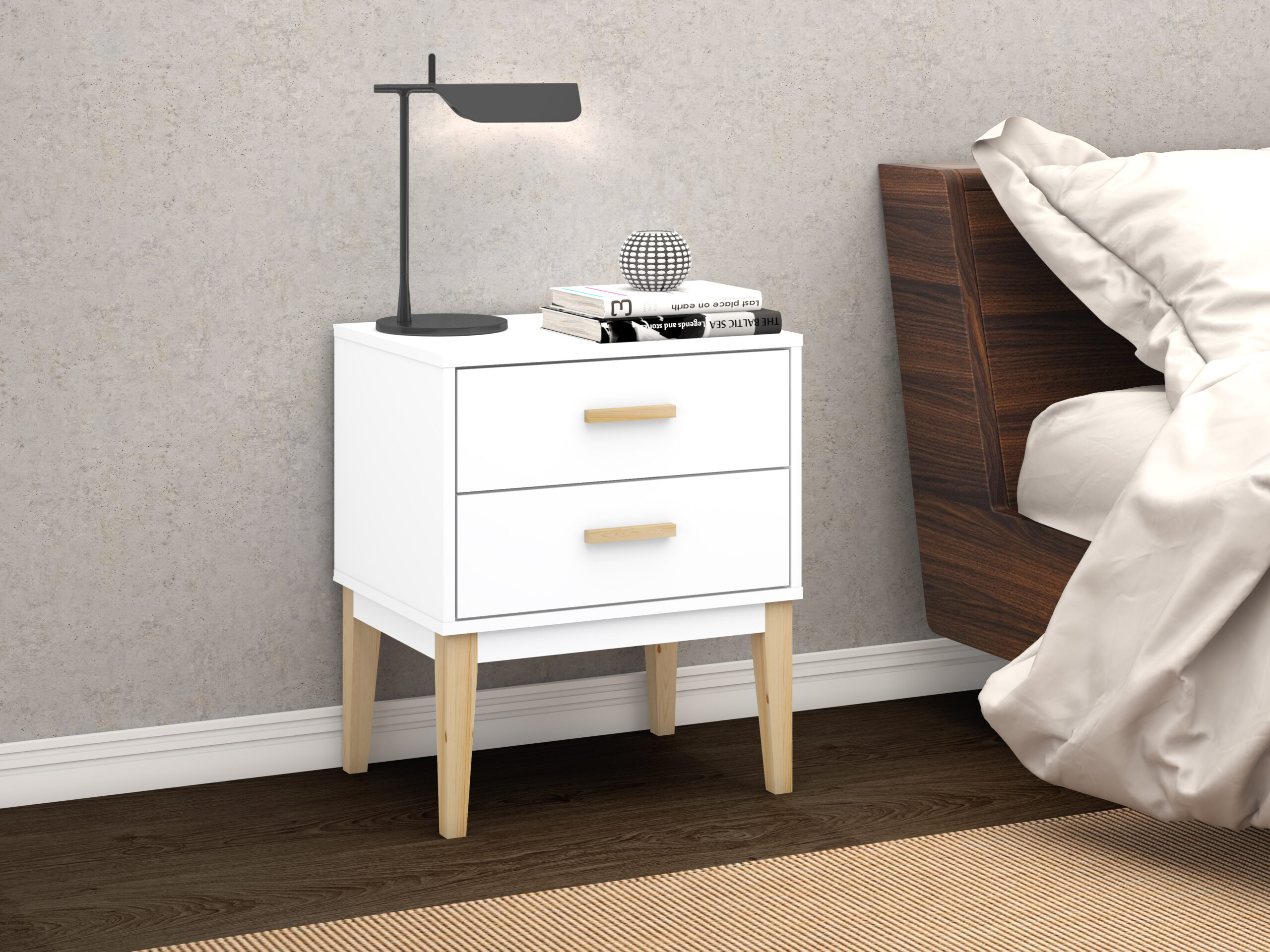 Mesa De Cabeceira LE 6007 com 2 Gavetas