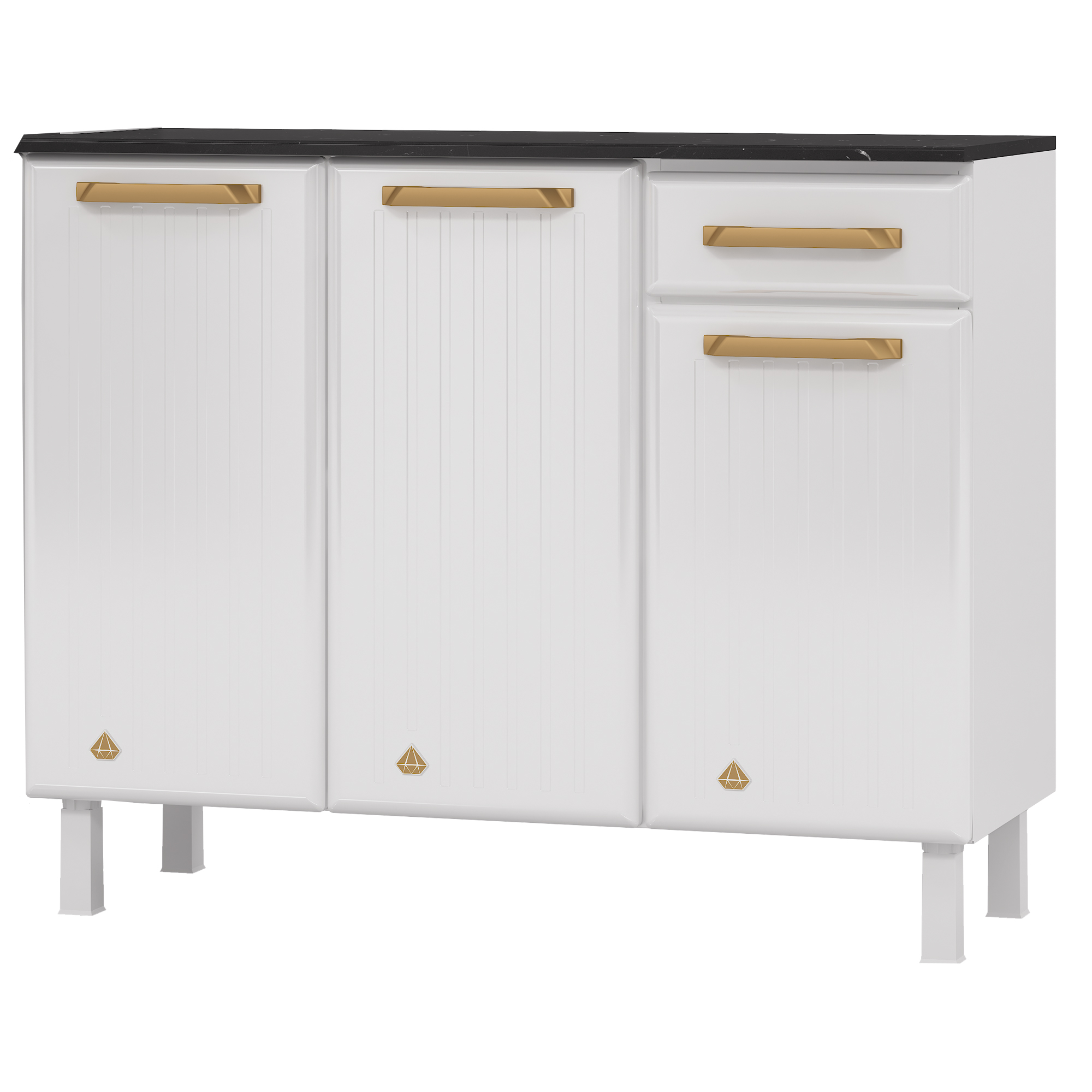 Balcão Diamante Smart com 3 Portas e 1 Gaveta