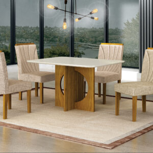 Mesa Lorena Plus 1,20 com 4 Cadeiras