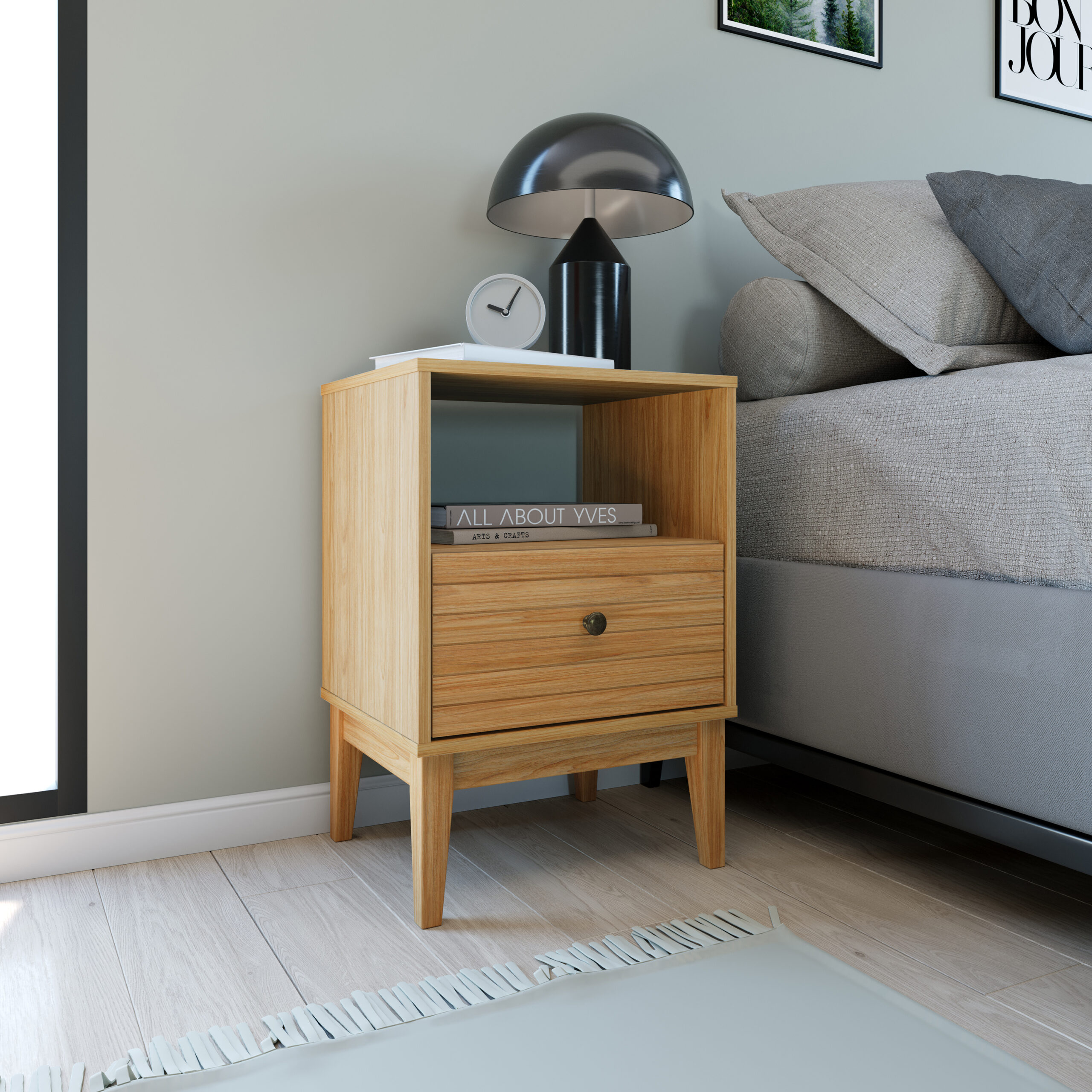 Mesa De Cabeceira Riscado MB 1041 com 1 Gaveta