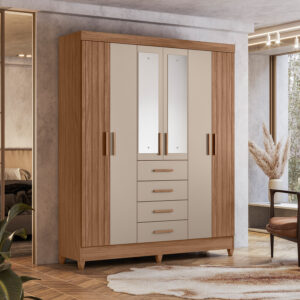 Roupeiro Aruba com 6 Portas e 4 Gavetas