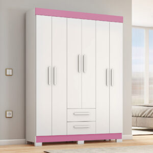 Roupeiro Notavel NT 6015 com 6 Portas e 2 Gavetas