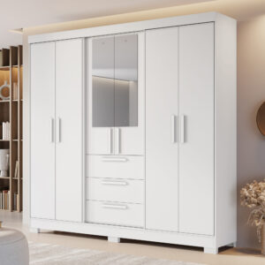 Roupeiro Notavel NT 6030 com 6 Portas e 3 Gavetas