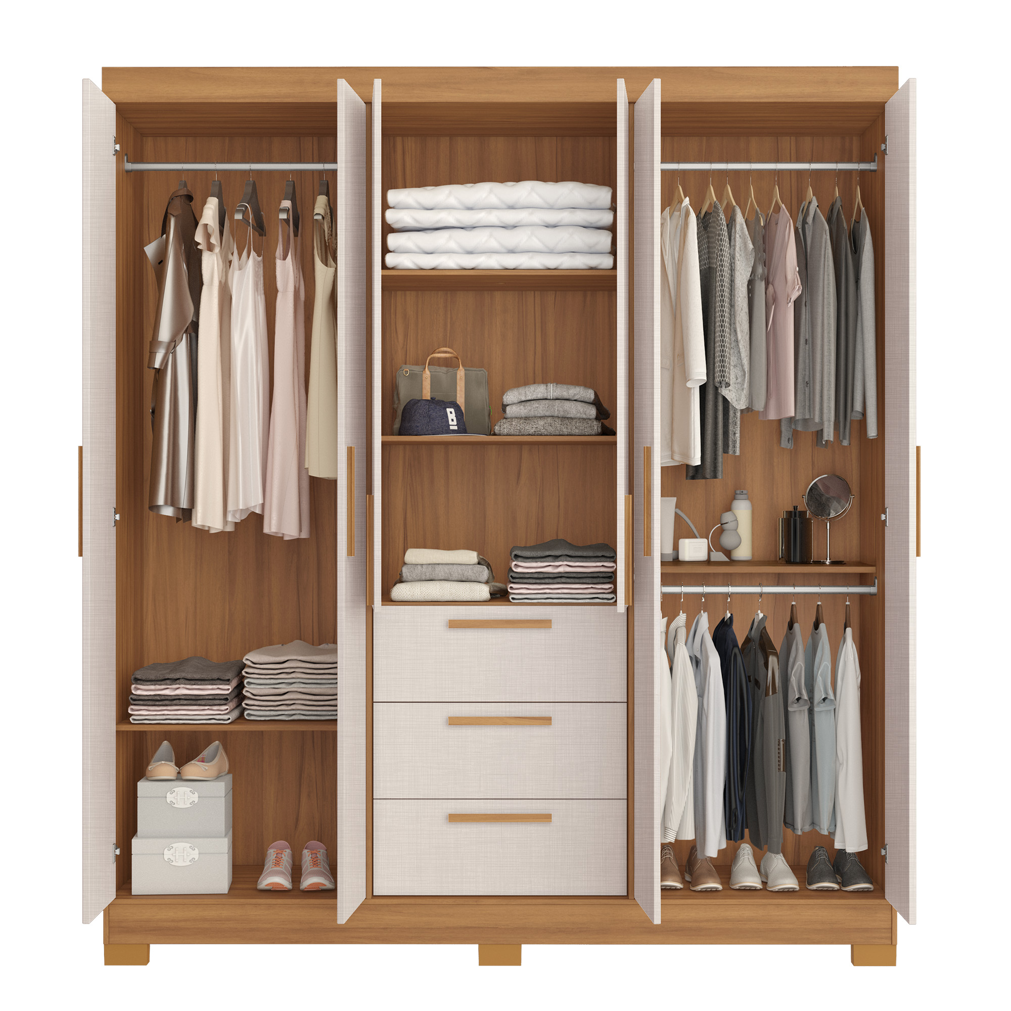 Roupeiro Notavel NT 6030 com 6 Portas e 3 Gavetas - Imagem 4