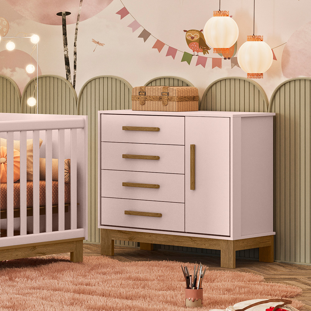Cômoda Sapateira com 1 Porta e 4 Gavetas Q Encanto Slim 4355 - Imagem 2