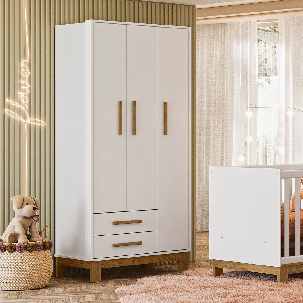Roupeiro com 3 Portas e 2 Gavetas Q Encanto Slim 4340