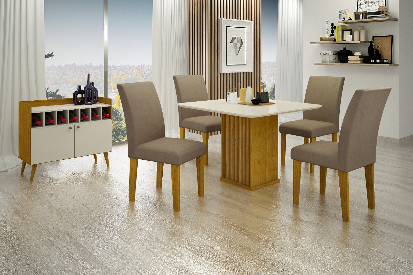 Mesa Napoli 0,90 com 4 Cadeiras