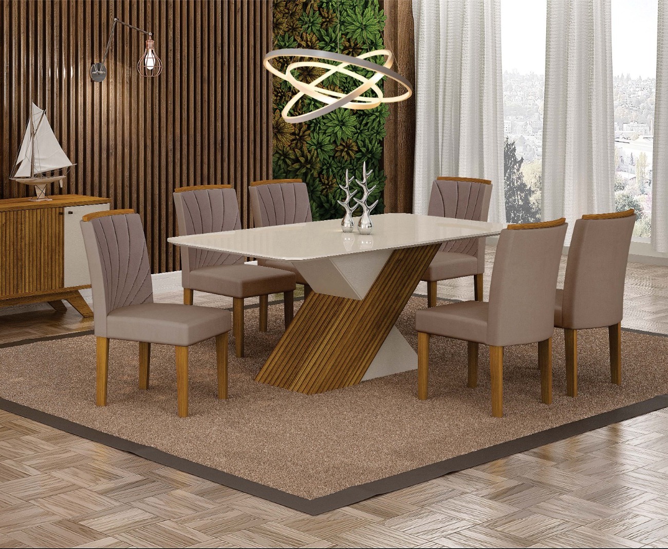 Mesa Ilheus 1,80 com 6 Cadeiras