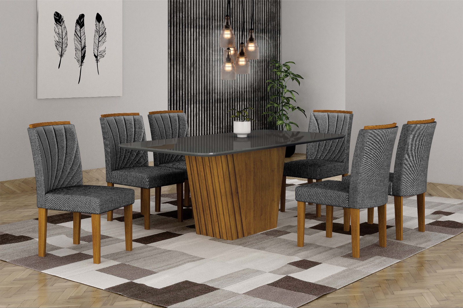 Mesa Liz 1,80 com 6 Cadeiras - Imagem 2