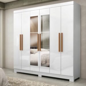 Roupeiro Ouro com 6 Portas e 2 Gavetas