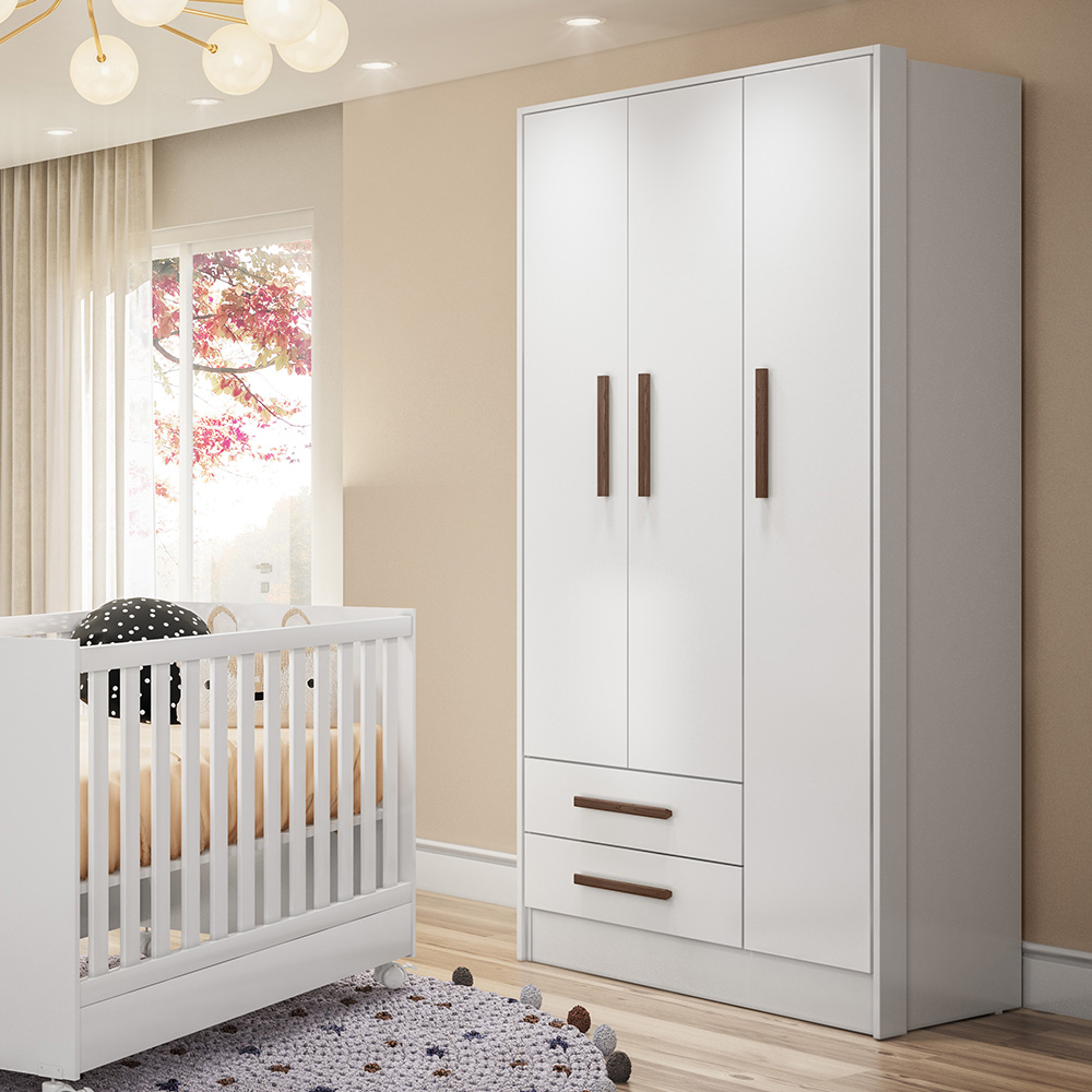 Roupeiro com 3 Portas e 2 Gavetas Q Encanto 3720