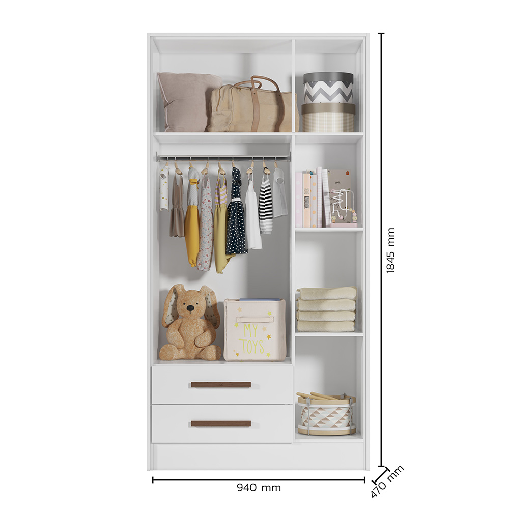 Roupeiro com 3 Portas e 2 Gavetas Q Encanto 3720 - Imagem 2