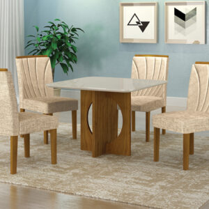 Mesa Lorena Plus 0,90 com 4 Cadeiras