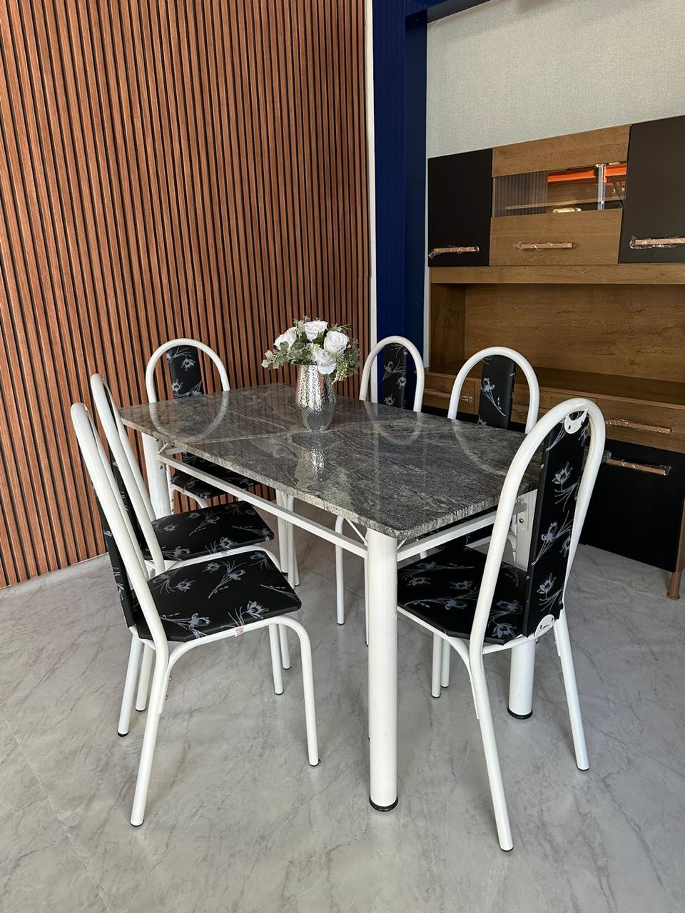 Mesa Retangular Michelly c/6 Cadeiras
