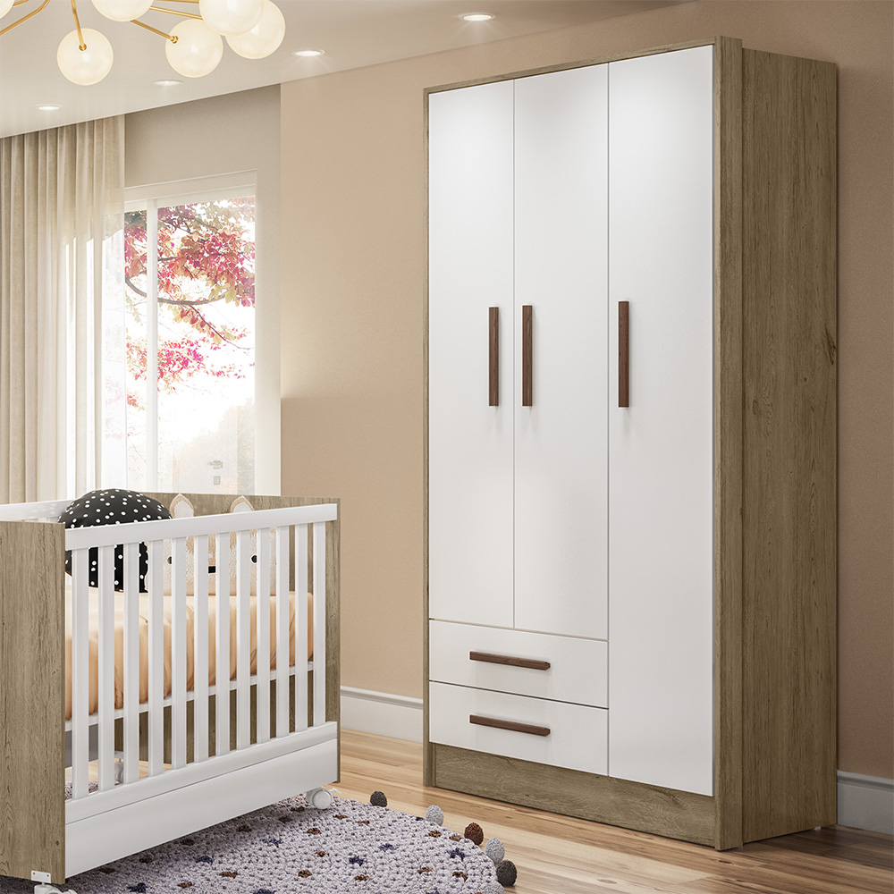 Roupeiro com 3 Portas e 2 Gavetas Q Encanto 3720 - Imagem 3