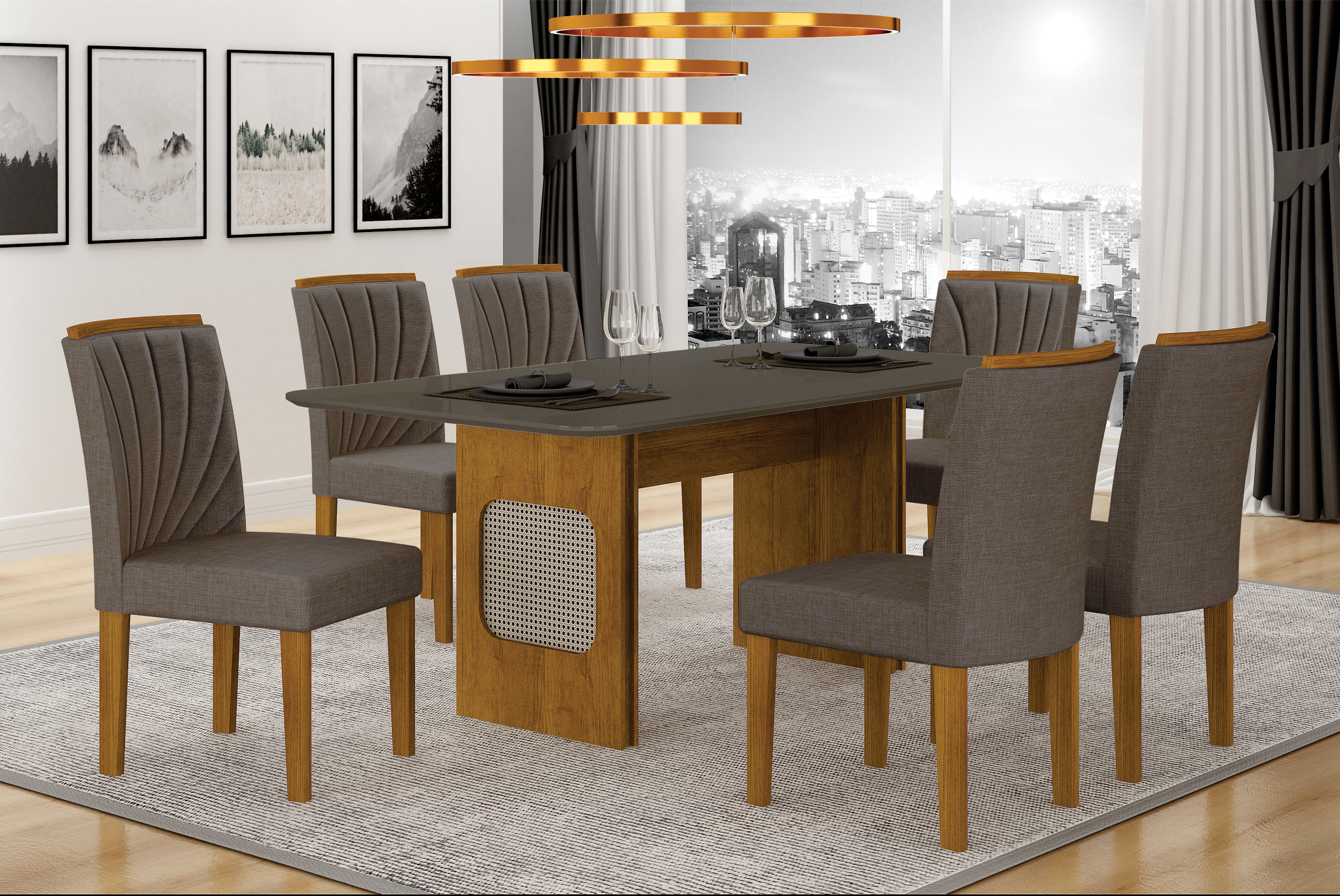 Mesa Lara 1,60 com 6 Cadeiras - Imagem 2