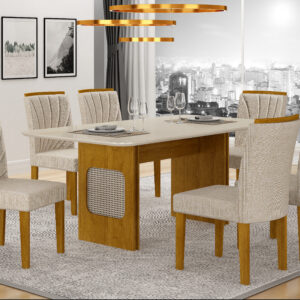 Mesa Lara 1,60 com 6 Cadeiras