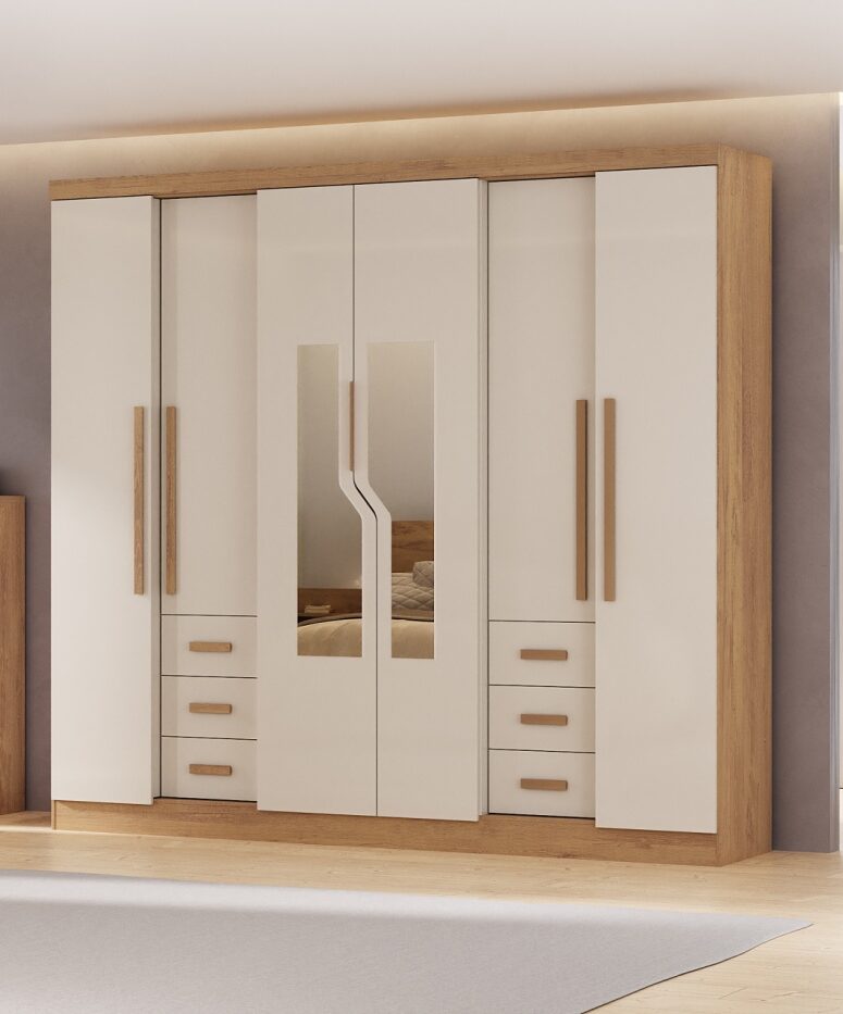 Roupeiro Genebra 6 Portas 6 Gavetas - Imagem 3