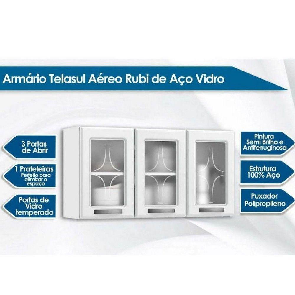 Armário Aéreo Triplo Medio 3P C/V RUBI - Imagem 4