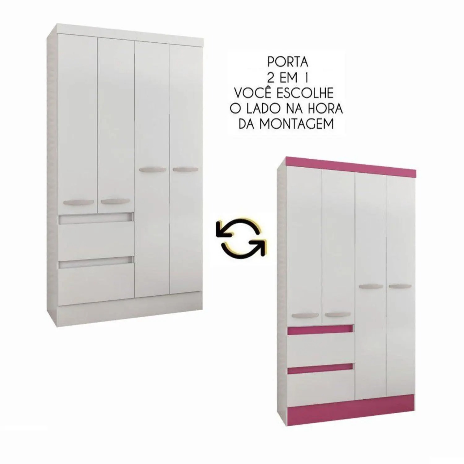 Roupeiro Maragogi Plus 4 Portas 2 Gavetas - Imagem 4