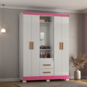 Roupeiro Capelinha com 4 Portas e 2 Gavetas