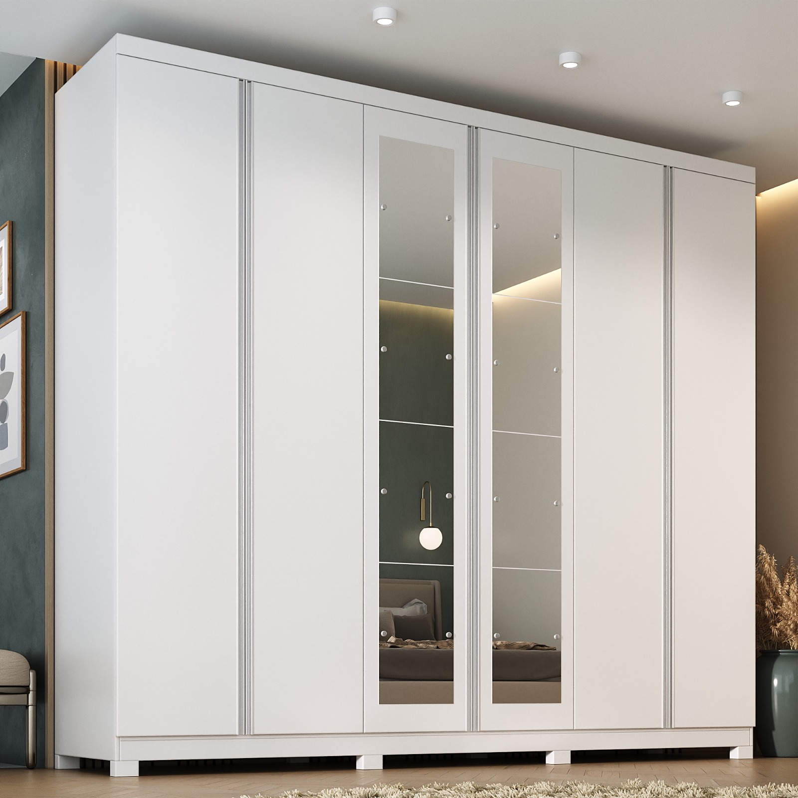Roupeiro Melbourne com 6 Portas e 6 Gavetas
